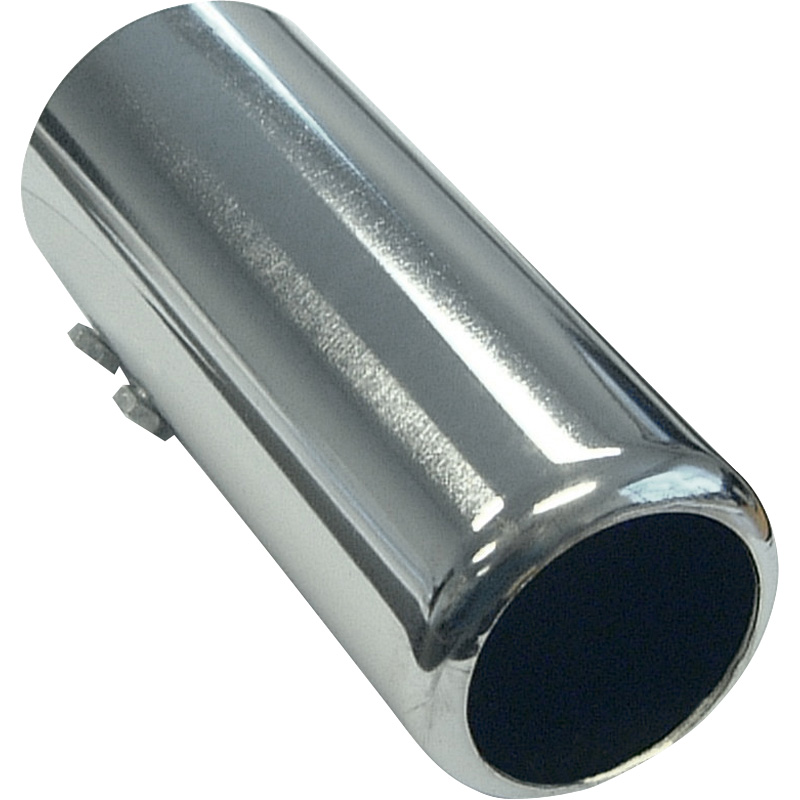 Exhaust finisher Steel/Chrome - round 60mm - length 150mm - 53-57mm connection