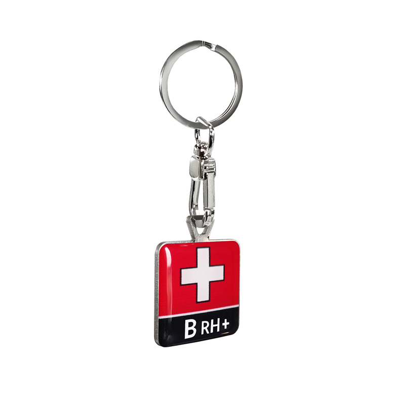 Stainless steel key chain - 'Blood Type' B RH+