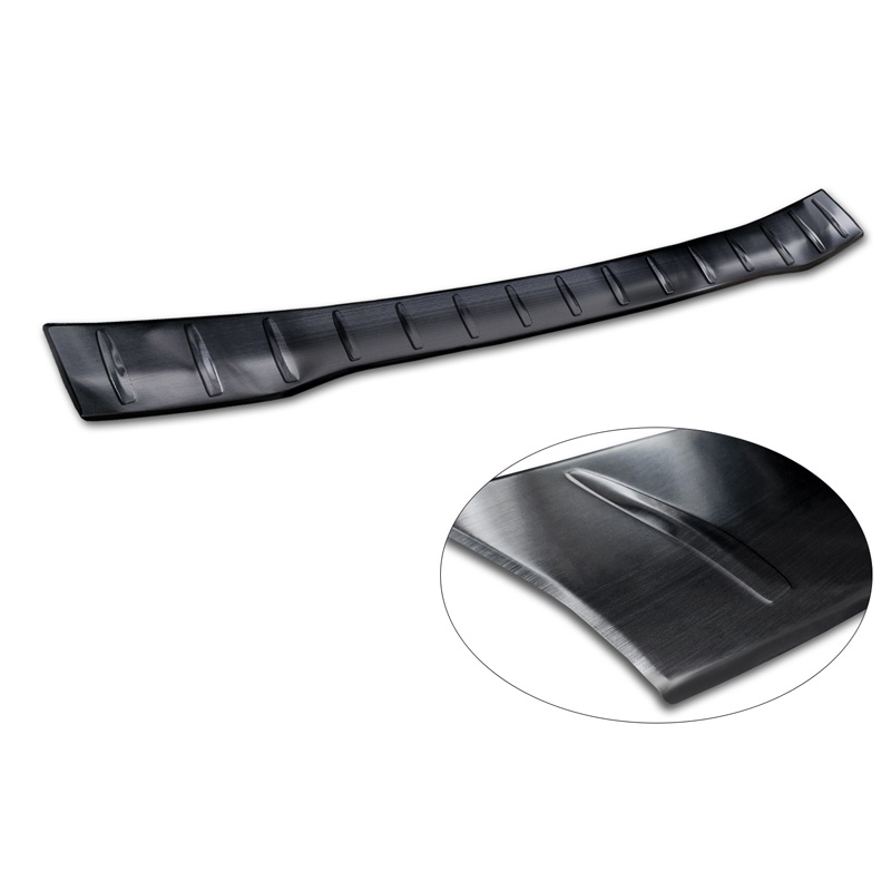 Black Stainless Steel Rear bumper protector  Ford Transit Custom & Tourneo Custom (V710) 2023- / Volkswagen Transporter T7 2024- 'Ribs'