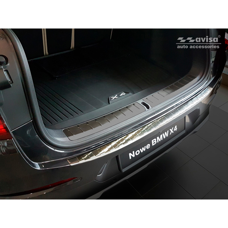 Stainless Steel Rear bumper protector  BMW X4 (G02) 2018- 'Ribs'