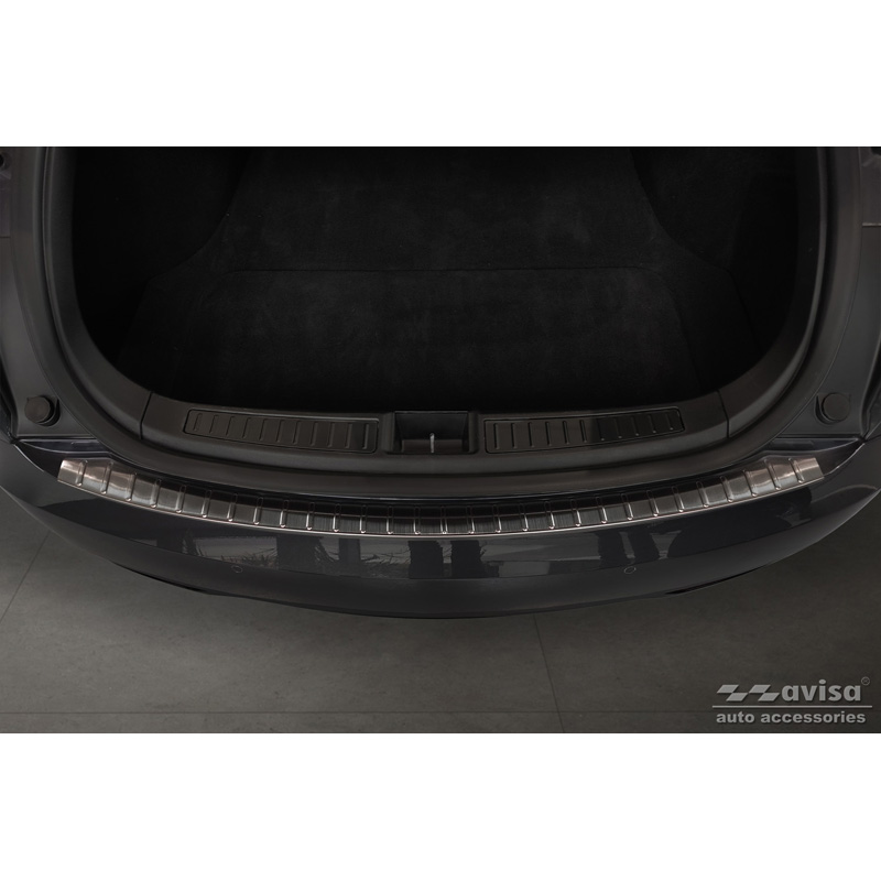Black Stainless Steel Rear bumper protector  Tesla Model S 2012- 'Ribs'