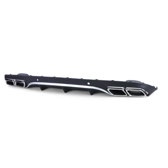 Diffuser passend voor Mercedes C205 A205 Coupe / Cabrio 15-19 C63 Design Chroom