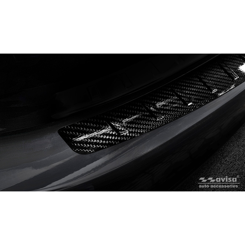 Real 3D Carbon Rear bumper protector  Mercedes C-Class W205 Sedan 2014-2019 & FL 2019-2021 'Ribs'