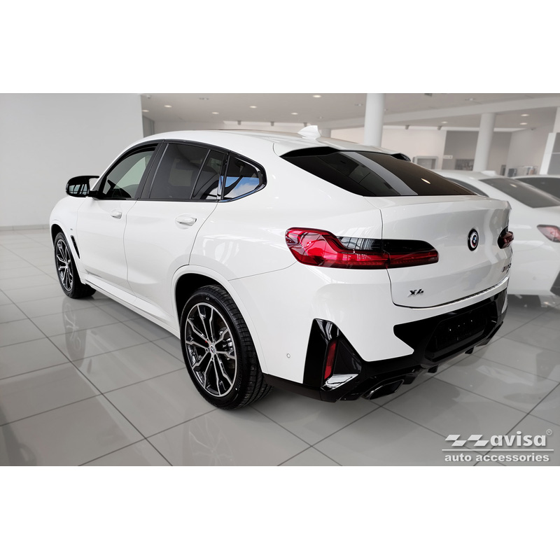 Stainless Steel Rear bumper protector  BMW X4 G02 FL 2021- with M-Pakage 'Ribs'