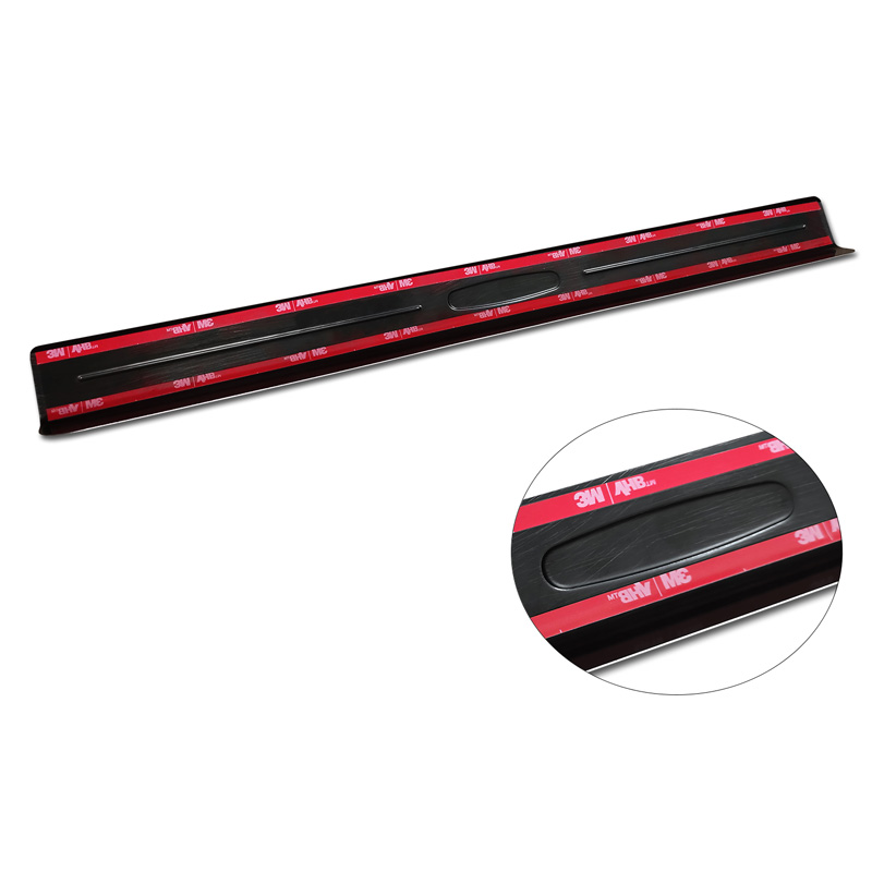Mirror Black Inox door sill protectors  Volkswagen Multivan T7 2021- - 'Hybrid' - 4-pieces