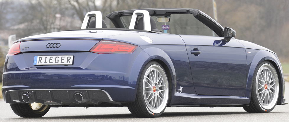 Diffuser passend voor Audi TT 8J-FV 8S 14-22 Rieger Glans Zwart