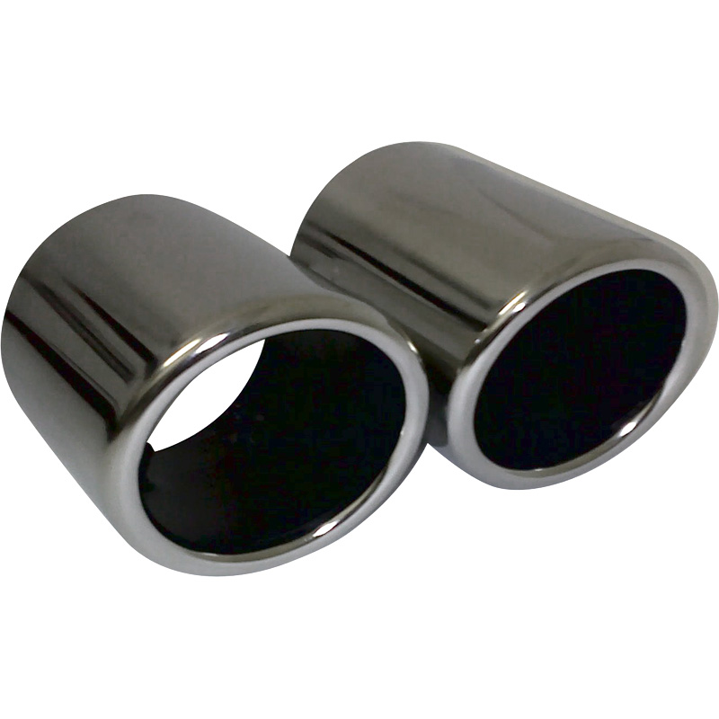 Exhaust finisher  Audi//VW - double pipe - Ø2x75xL100mm  Connection ->73mm