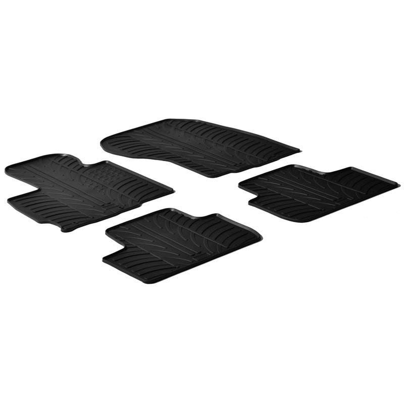 Rubber car mats set  Mitsubishi ASX 2009- / Citroën C4 Aircross (T profile 4-pieces + mounting clips)