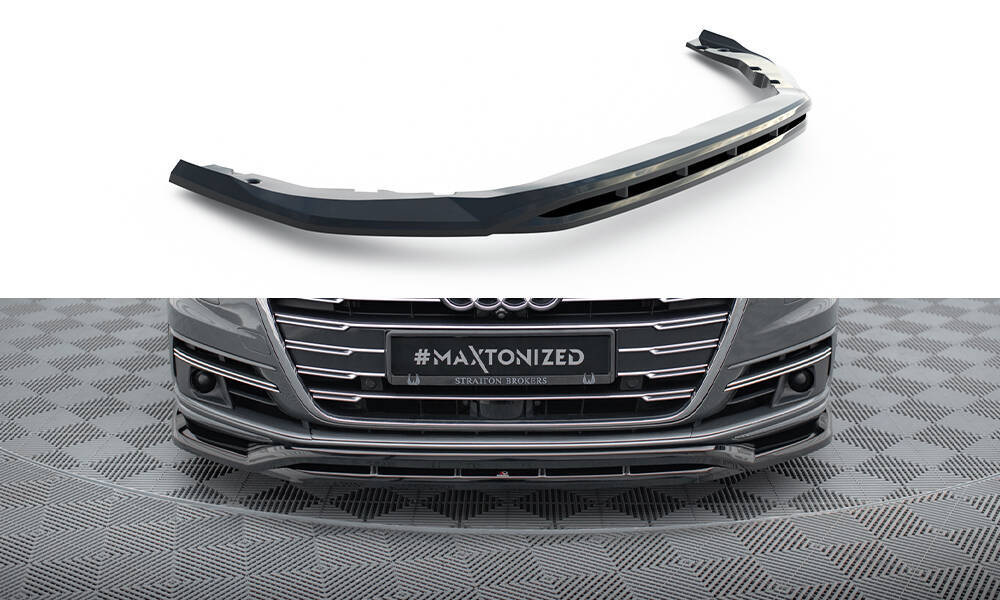 Voorspoiler passend voor Audi A8 D5 Maxton Glans Zwart