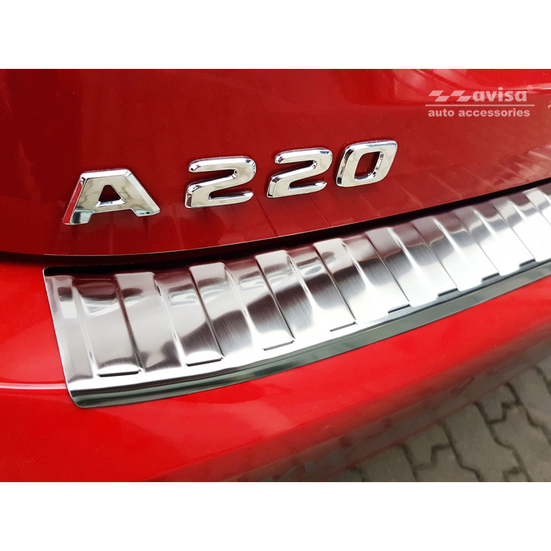 Stainless Steel Rear bumper protector  Mercedes A-Class W177 HB 2018- incl. AMG & EQ 'Ribs'
