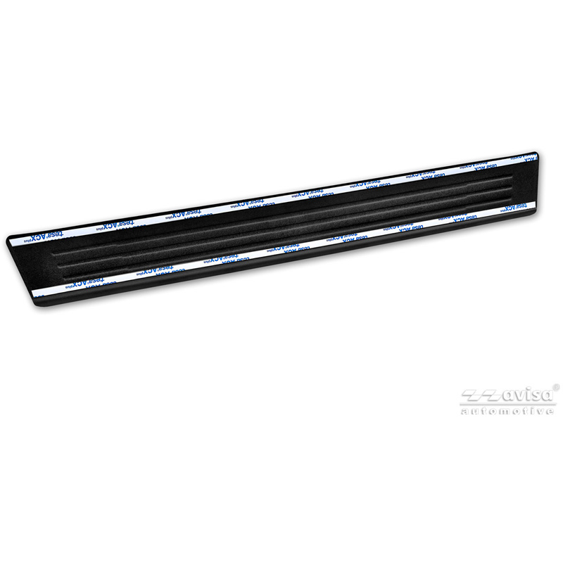 Avisa Black Stainless Steel door sill protectors  Opel Grandland (EV) 2024- - 'Lines' - 4-pieces