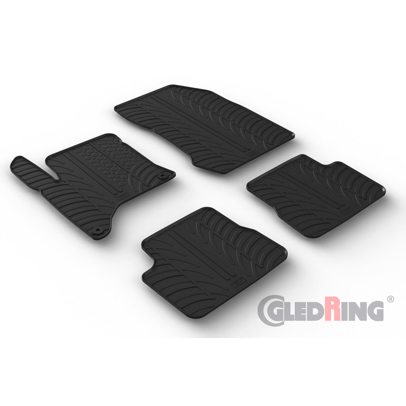 Rubber car mats set  Opel Corsa F MHEV 2024- (T profile 4-pieces + mounting clips)