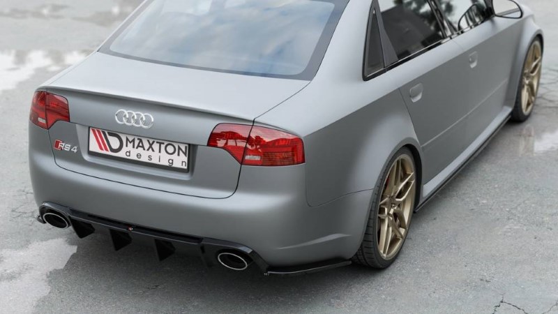 Diffuser passend voor Audi RS4 B7 Maxton Glans Zwart