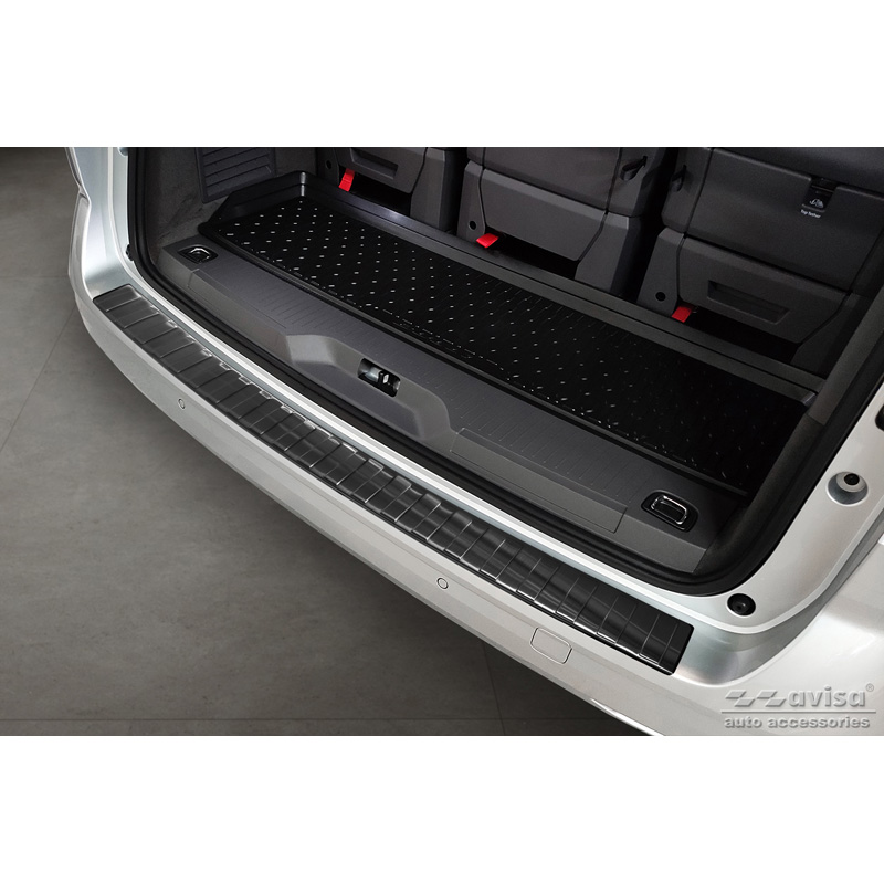 Black Stainless Steel Rear bumper protector  Volkswagen Multivan T7 2021- 'Ribs'