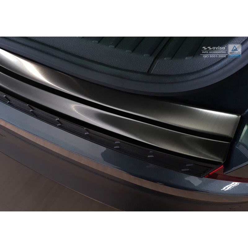 Black Stainless Steel Rear bumper protector  Skoda Kodiaq 2017-2021 & FL 2021-2024 Incl. RS & Scout