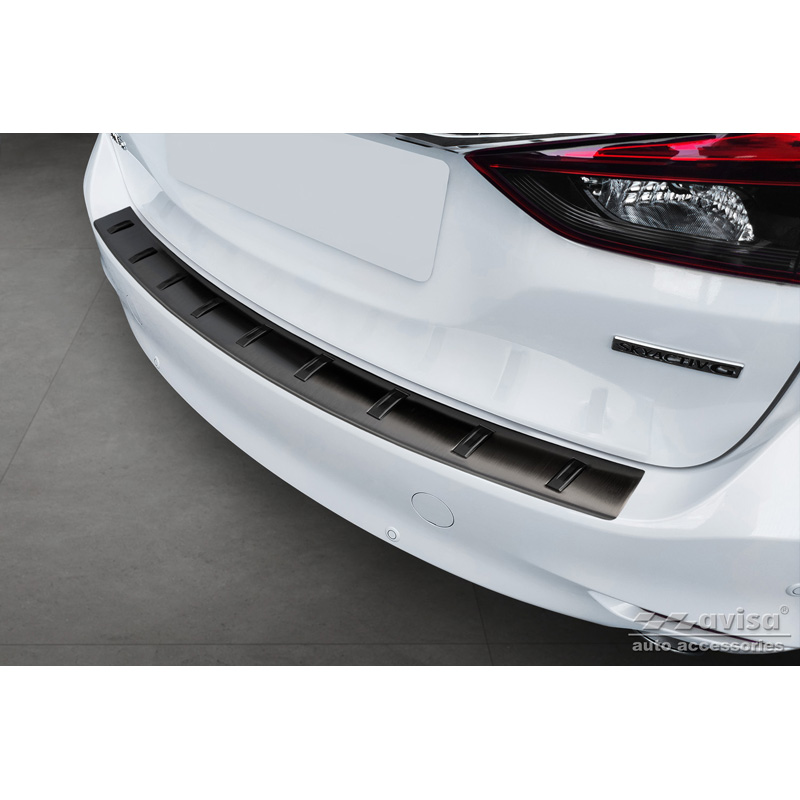 Black Stainless Steel Rear bumper protector  Mazda 6 III (GJ) Combi 2012- 'STRONG EDITION'