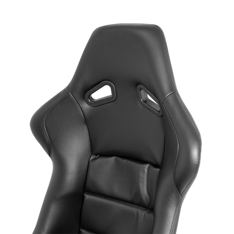 Sport seat 'BS1' - Black Synthetic leather - Non-reclinable fibreglass back-rest - incl. slides