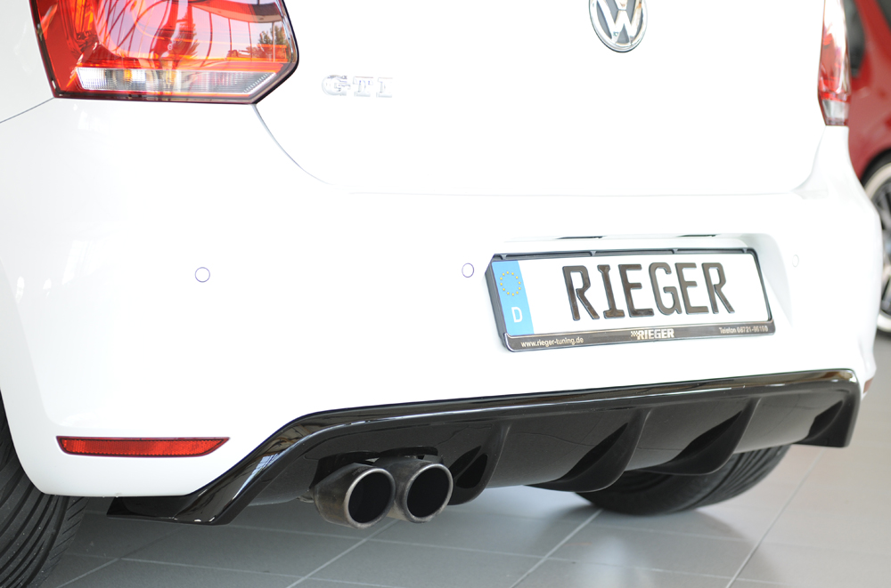 Diffuser passend voor VW Polo 6 GTI (6R) Rieger dubbele uitlaat links