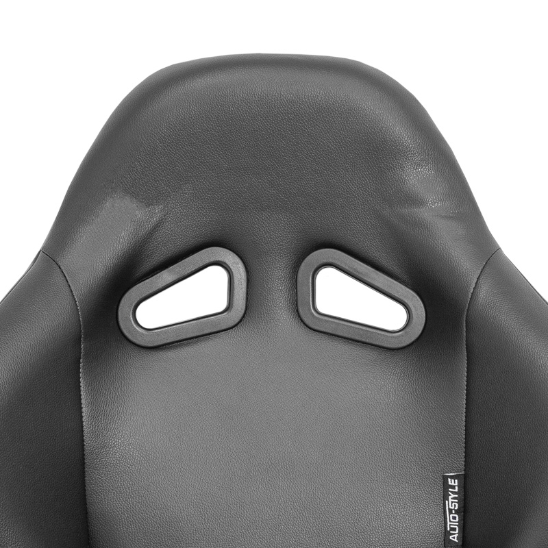 Sport seat 'Zandvoort' - Black Synthetic leather - Non-reclinable back-rest - incl. slides
