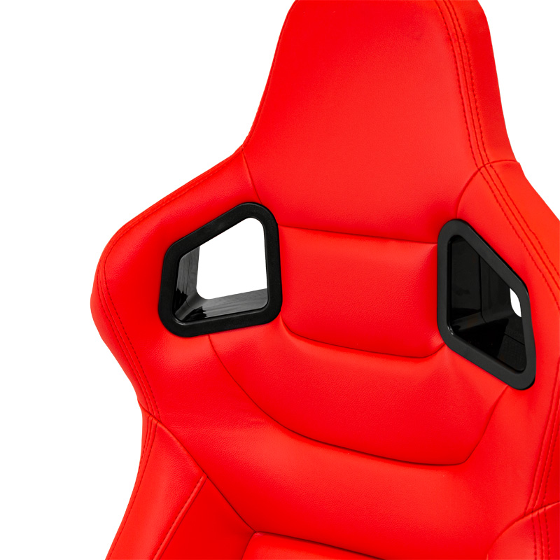 Sport seat 'RK' - Red Synthetic leather - Dual-side reclinable back-rest - incl. slides