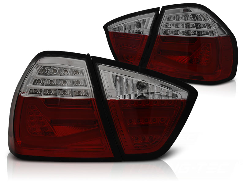 Description: BMW 3 Series E90 (2004-2008) LED Tube Tail Lights Red/Smoke