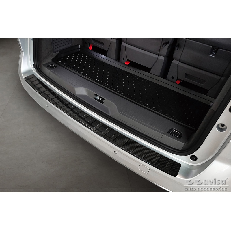 Real 3D Carbon Rear bumper protector  Volkswagen Multivan T7 2021- 'Ribs'
