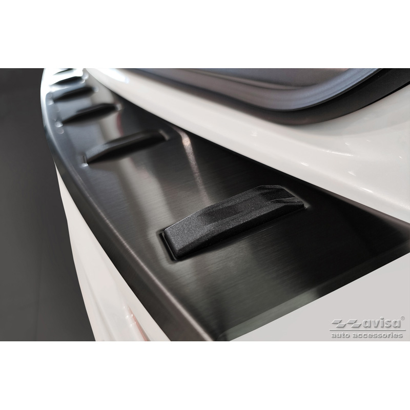 Black Stainless Steel Rear bumper protector  Volvo XC60 II 2017-2021 & Facelift 2021- (incl. R-Design) 'STRONG EDITION'