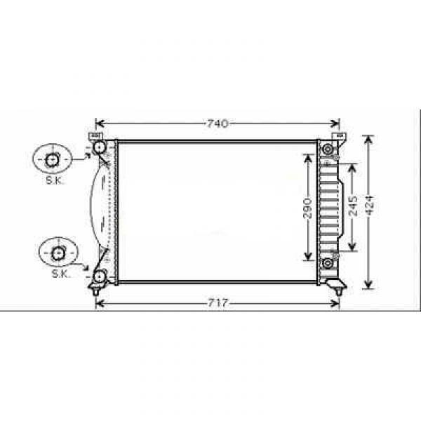Radiator AUDI A4 00->> OOK QUATTRO 1.8/2.0/1.9TDI HANDGESCHAKELT