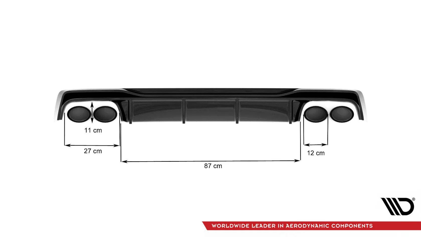 Diffuser passend voor Audi S6 / A6 S-Line C8 Maxton Glans Zwart