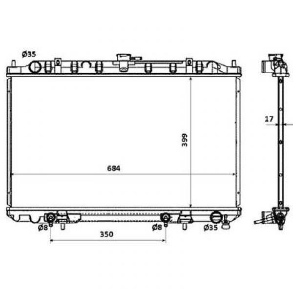 Radiator MAXIMA 95-99 689x401
