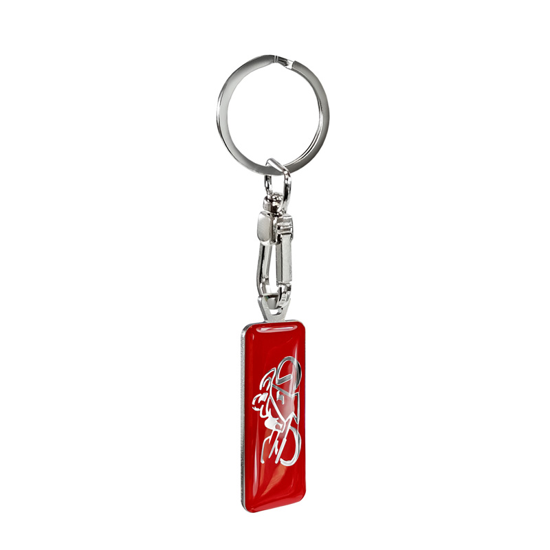 Stainless steel key chain - 'Moto' Red