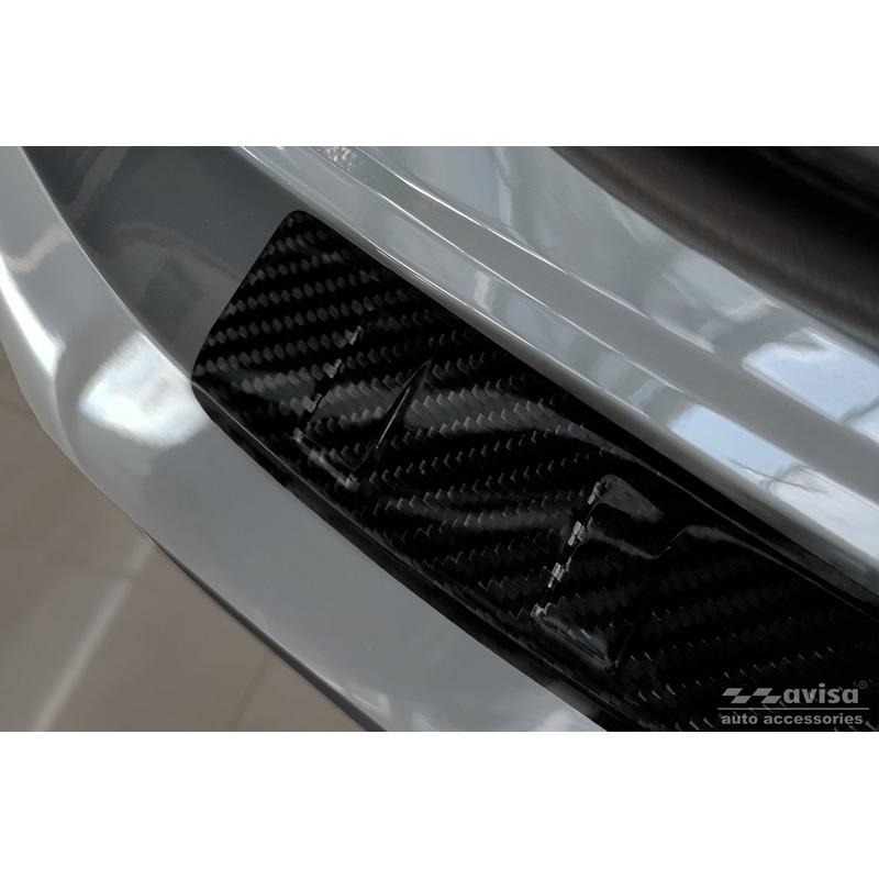 Real 3D Carbon Rear bumper protector  Nissan Qashqai III 2021- 'Ribs'