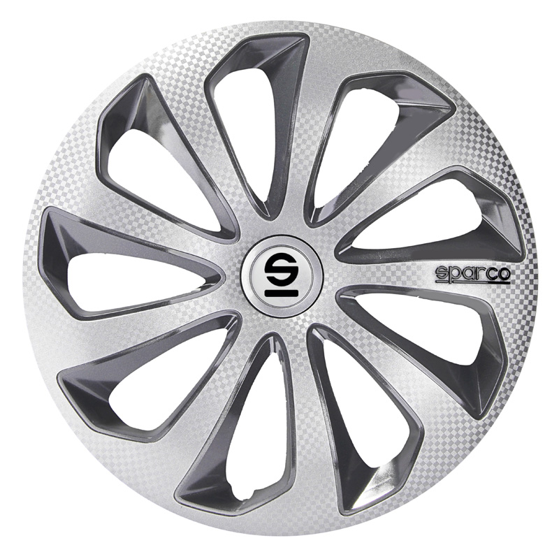 Sparco Wheel Covers Sicilia - 14-inch - Silver/Grey/Carbon - Set of 4 pieces
