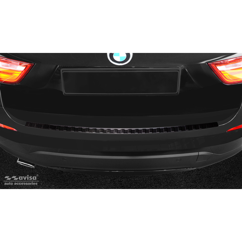 Real 3D Carbon Rear bumper protector  BMW X4 F26 2014-2018 'Ribs'