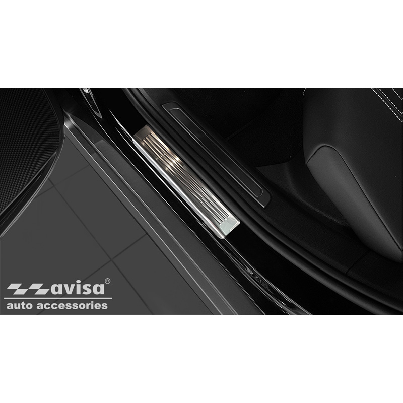 Inox door sill protectors  Volkswagen Passat 3G Sedan/Variant 2014-2023 - 'Lines' - 4-pieces