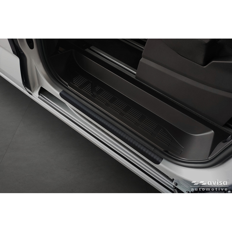 Aluminium door sill protectors 'Riffled Plate'  Volkswagen Multivan T7 2021- - 4-pieces - Black