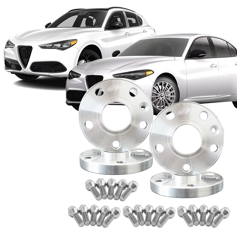 Simoni Racing Aluminium Wheel Spacer Kit - 2x17,5mm(FA) - 2x20mm(RA) (Hub 65,1mm) including wheel bolts -  Alfa Romeo various