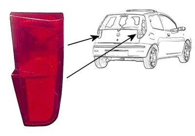 refector in achterklep, rechts Fiat Punto, 2003-2011