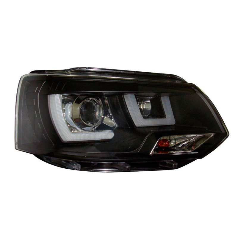 Set Headlights incl. DRL  Volkswagen Transporter T5 2010-2015 - Black - incl. Levelling Motor