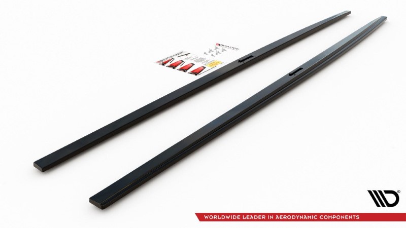 Zijskirts passend voor Audi A7 C8 S-Line Maxton Glanzend Zwart