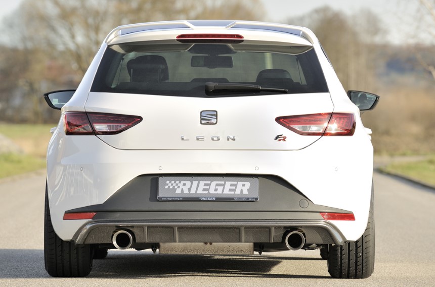 Diffuser passend voor Seat Leon F5 FR Rieger sportuitlaat links + rechts carbon-look