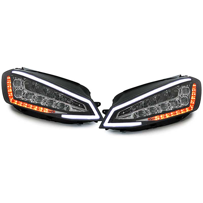 Set Headlights Full-LED incl. DRL  Volkswagen Golf VII 2012-2017 - Black - incl. Levelling Motor