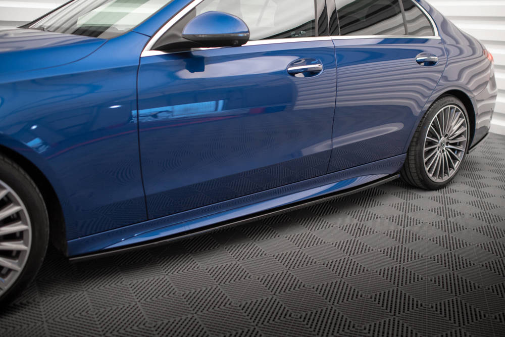 Zijskirts passend voor Mercedes C Klasse AMG Pakket / C43 AMG W206 Maxton Glans Zwart