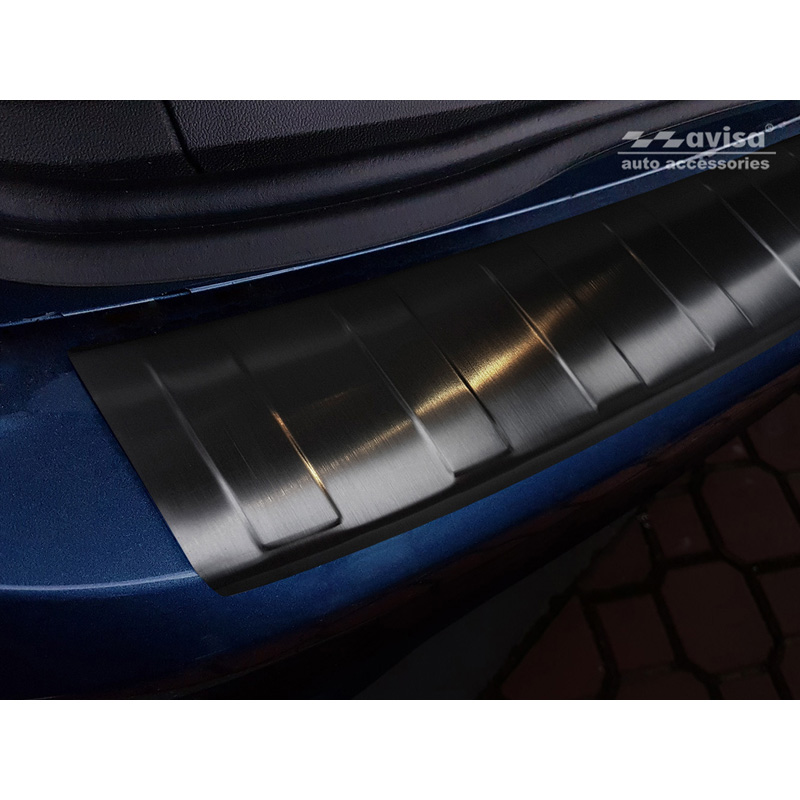 Black Stainless Steel Rear bumper protector  Ford Focus IV Kombi 2018- 'Ribs'