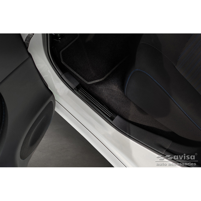 Mirror Black Inox door sill protectors  Nissan Leaf II (2E1) 2017-2022 & Facelift 2022- 'E-Power' - 4-pieces