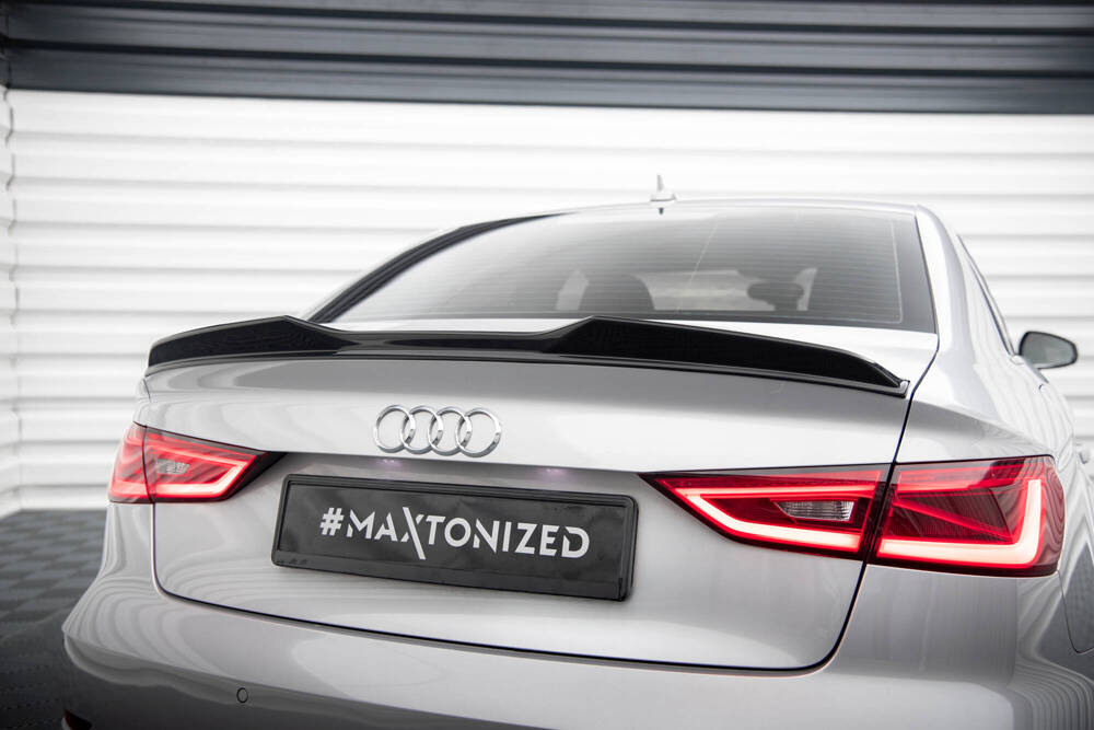 Spoiler passend voor Audi A3 / S3 / RS3 Limousine 8V Maxton Glans Zwart