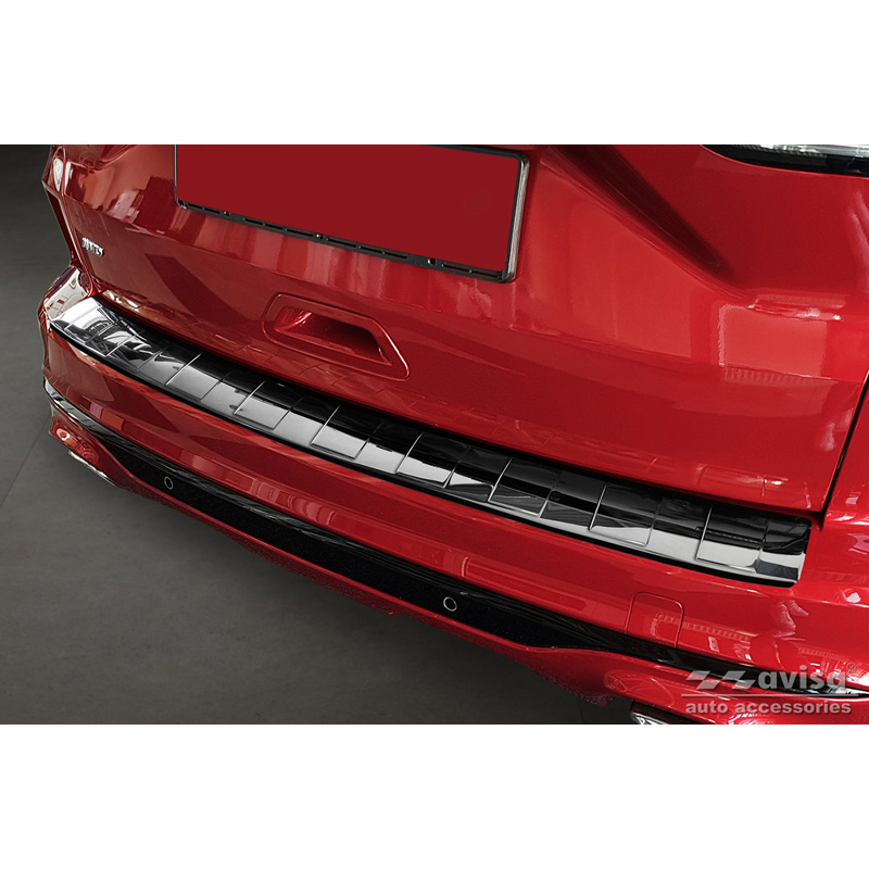 Black Mirror Stainless Steel Rear bumper protector  Ford Kuga III ST-Line/Hybrid/Vignale 2019-2024 & FL 2024-  'Ribs'
