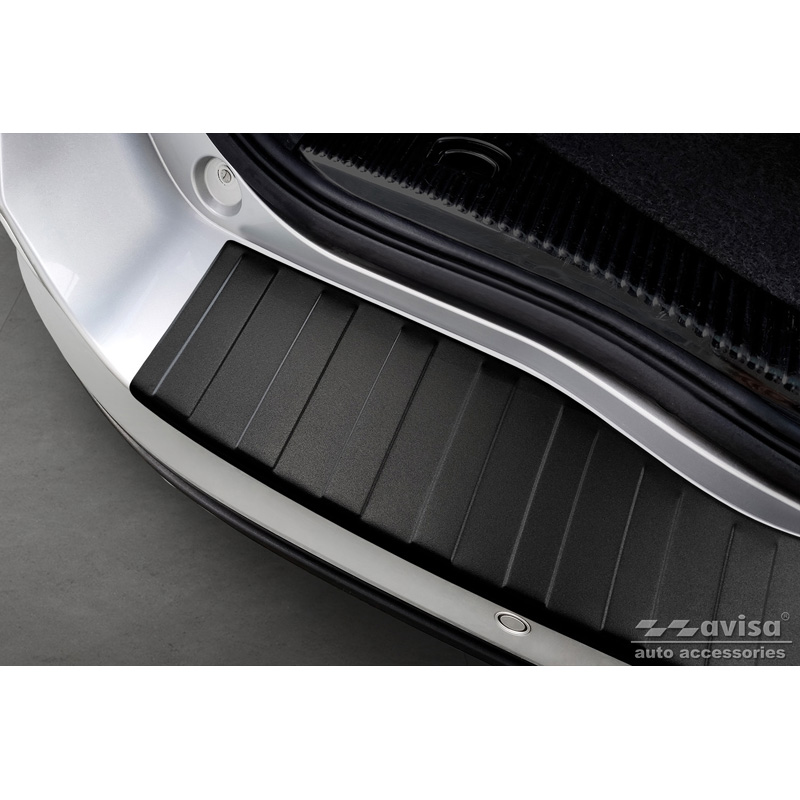 Matt Black Stainless Steel Rear bumper protector  Ford Mondeo V Wagon 2014- 'Ribs'