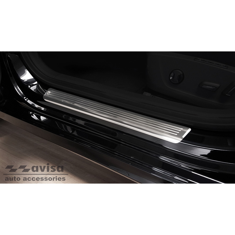 Inox door sill protectors  Skoda Octavia IV Sedan/Kombi 2020-2024 & FL 2024- 'Lines' - 4-pieces