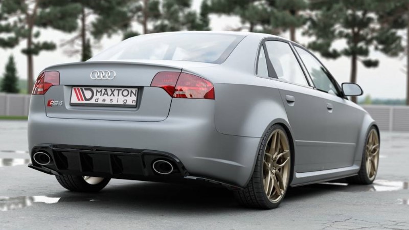 Diffuser passend voor Audi RS4 B7 Maxton Glans Zwart